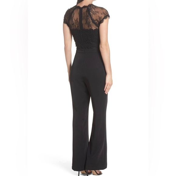Harlyn Black Lace Illusion Top Jumpsuit Romper Size Medium (M) from Nordstrom - Picture 2 of 3